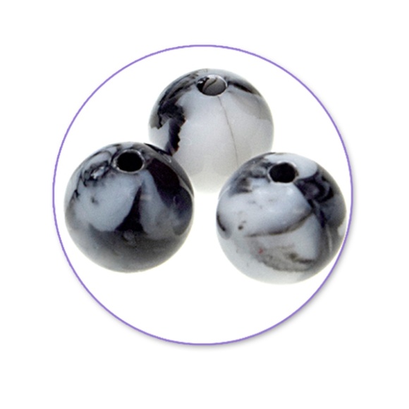 🆕 NEW 10 mm Acrylic Beads: 10mm Round Multi-Packs 25g / 0.88 oz Marble Classic - Picture 3 of 5